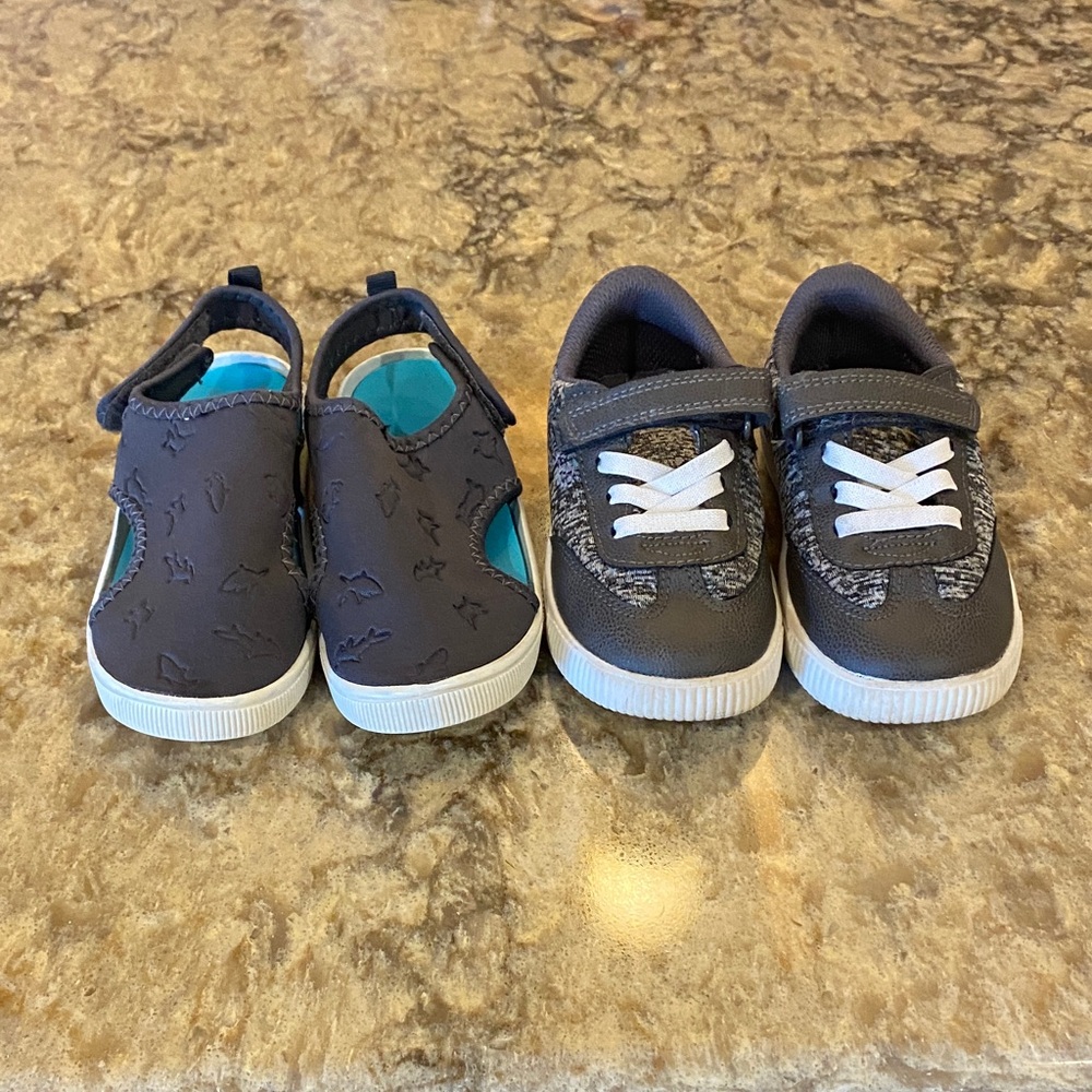 Carter's Gray Boys Sneakers (toddler 9m) and Boys Sandel Shoe (toddler 11m)